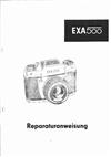 Ihagee Exa 500 manual. Camera Instructions.